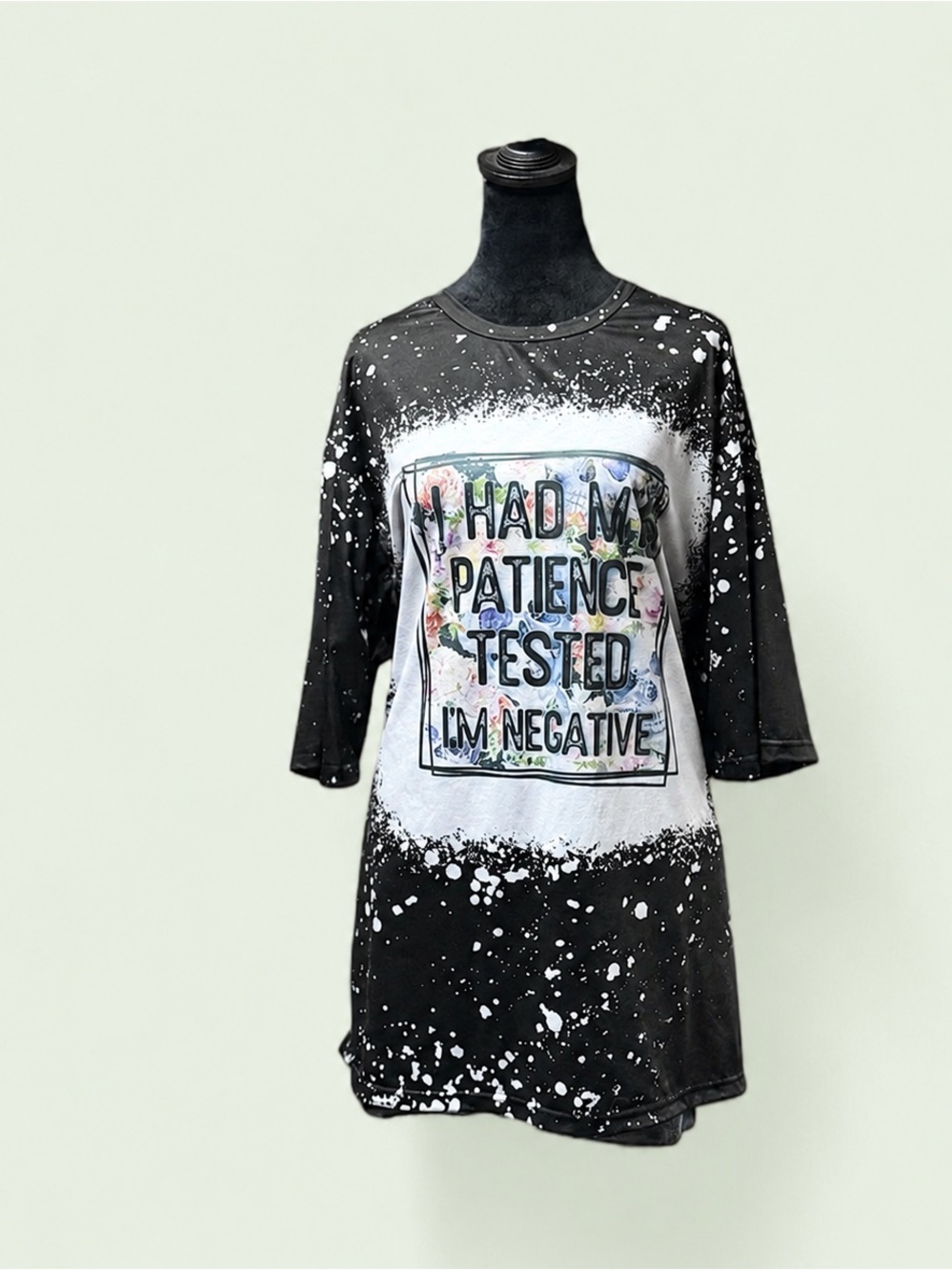I Had My Patience Tested I’m Negative Graphic Tunic Top 4X Handmade
